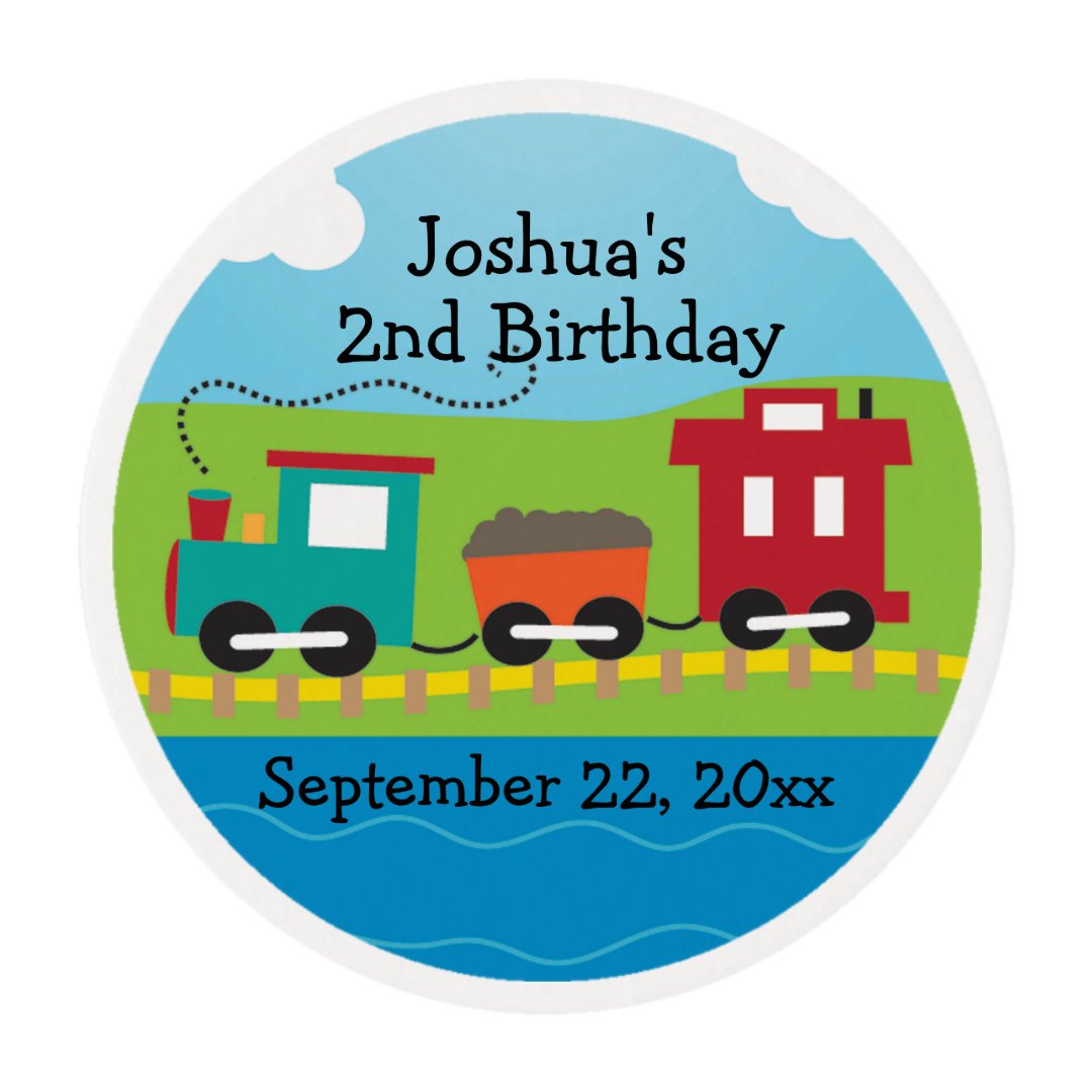 Kids Choo Choo Train Theme Birthday Edible Frosting Rounds | Zazzle