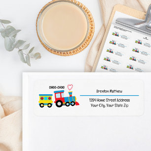 Kids Choo Choo Train Valentines Day Return Address Label
