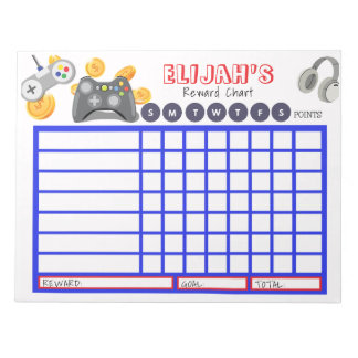 Kids Chore Chart, Personalized Game Chart Notepad