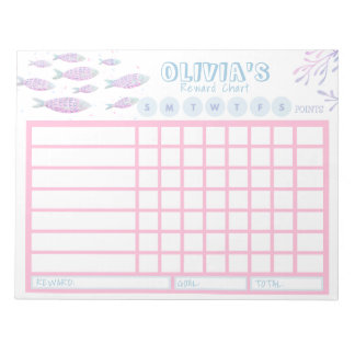 Kids Chore Chart, Personalized Underwater Chart Notepad