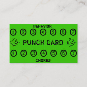 Kids Chore Punch Cards