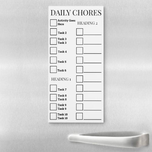 Kids chores to do list  CREATE YOUR OWN Magnetic Notepad