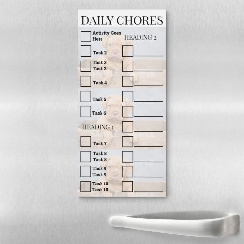Kids chores to do list photo  CREATE YOUR OWN Magnetic Notepad
