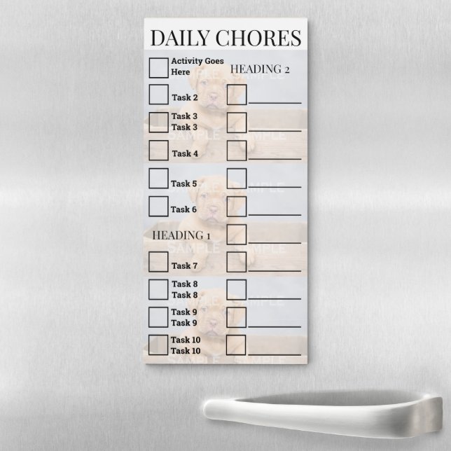 Kids chores to do list photo | CREATE YOUR OWN Magnetic Notepad (In Situ)