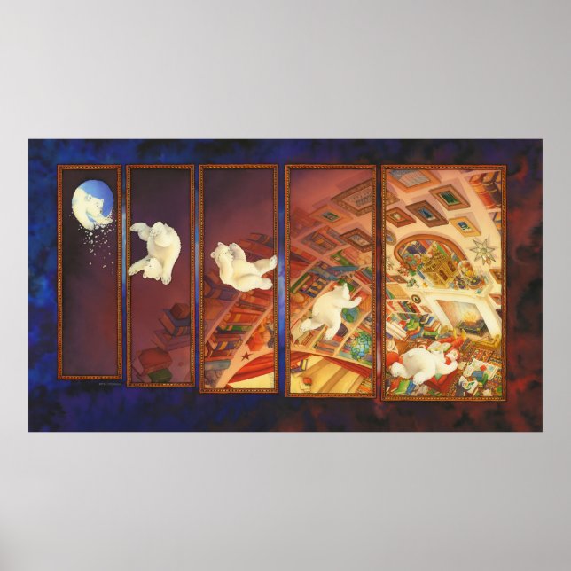 Kid's Christmas Art - The Christmas Bear Poster (Front)