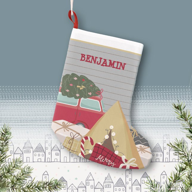 Kids Christmas Camping Adventure Gifts Watercolor Small Christmas Stocking (Kids Camping Adventure Gifts Watercolor Small Christmas Stocking ©Susanne Sachers - Sunny Mind 🌞)