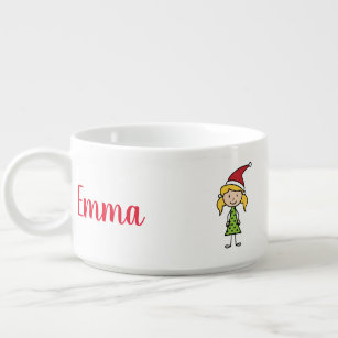 Kids Christmas Cereal Personalized Name Bowl