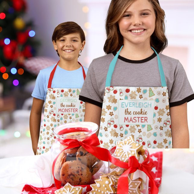 Kids Christmas Cookie Master Patterned Holiday Apr Apron (Creator Uploaded)
