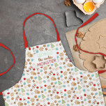 Kids Christmas Cookie Monster Patterned Holiday Apron<br><div class="desc">This cute "Cookie Monster" patterned holiday apron features festively decorated sugar Christmas cookies in the shapes of snowflakes, snowmen, Christmas trees, ornaments, and stars. Personalize with the name of your favorite cookie monster for a sweet, customized gift this year, (and a chance you'll entice them to bake even more cookies...</div>