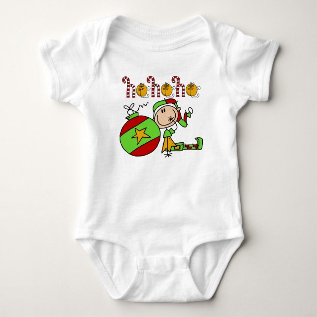 Kids Christmas Cute Elf Jingle Bells Baby Bodysuit (Front)