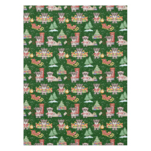 Kids Christmas Cute Festive Animals Bear Tablecloth