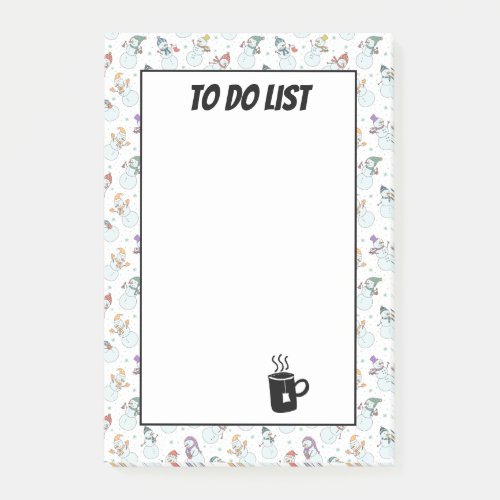 Kids Christmas Cute Snowman in Hats To Do List Post_it Notes