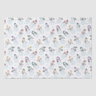 Kids Christmas Cute Snowman in Hats White Tissue Paper