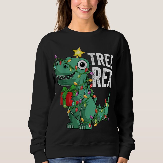 Kids Christmas Dinosaur Tree Rex Pajamas Toddler B Sweatshirt (Front)