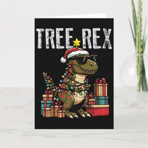 Kids Christmas Dinosaur Tree Rex Xmas Trex Toddler Card