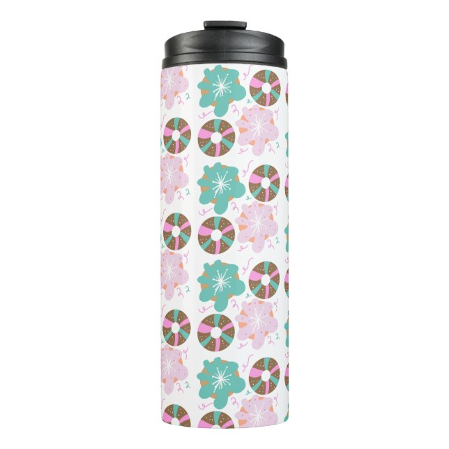 Kids Christmas Donuts Doodle Pink  Thermal Tumbler (Front)
