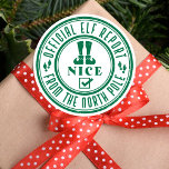 Kids Christmas Elf Nice  Square Sticker<br><div class="desc">Add a touch of holiday magic to your Christmas season with our Kids Christmas Elf Nice Classic Round Stickers. These charming stickers are the perfect way to spread cheer,  reward good behavior,  or add a festive touch to your holiday gifts,  party favors and decorations.</div>