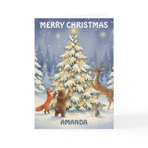 Kids Christmas Forest Friends Glow Tree