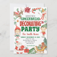 Kids Christmas Gingerbread decorating Invitation