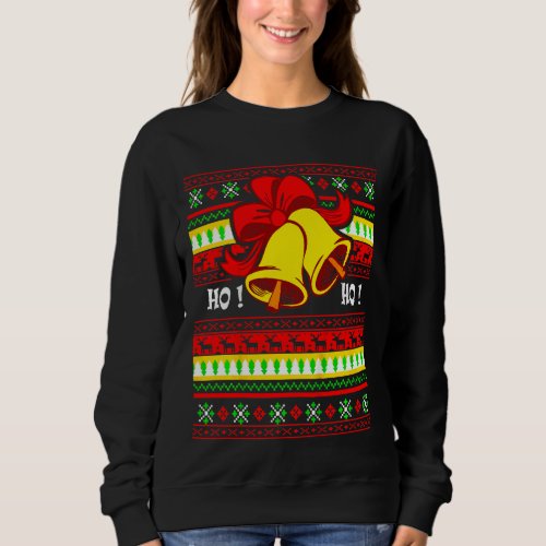Kids Christmas Ho Ho Ugly Christmas Pattern Christ Sweatshirt