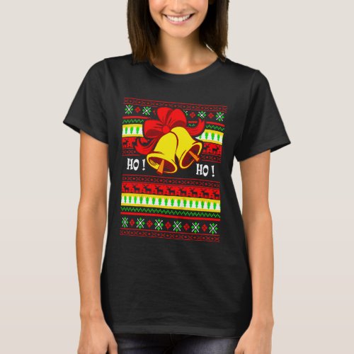 Kids Christmas Ho Ho Ugly Christmas Pattern Christ T_Shirt