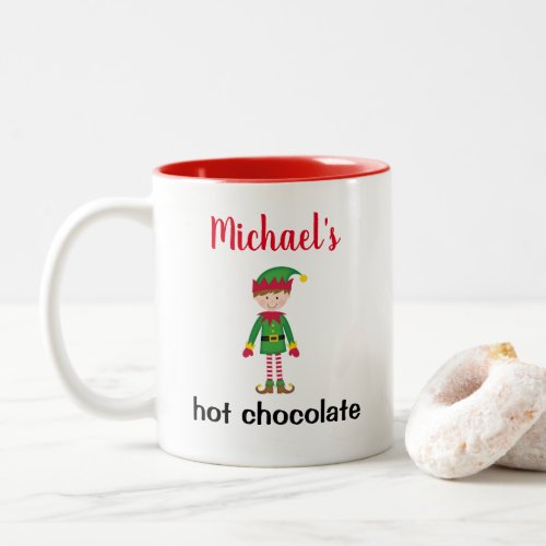 Kids Christmas Hot Chocolate Personalized Two_Tone Coffee Mug