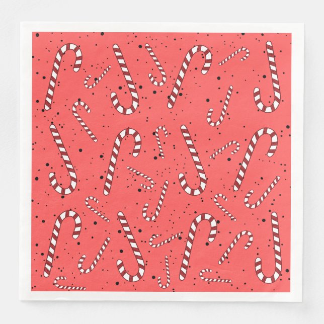 Kids Christmas party celebration and family red Paper Dinner Napkins (Front)