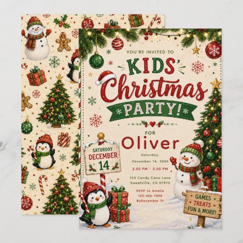 Kids Christmas Party Invitation