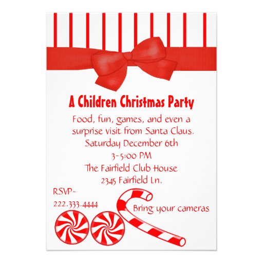 Kid's Christmas Party Invitation | Zazzle