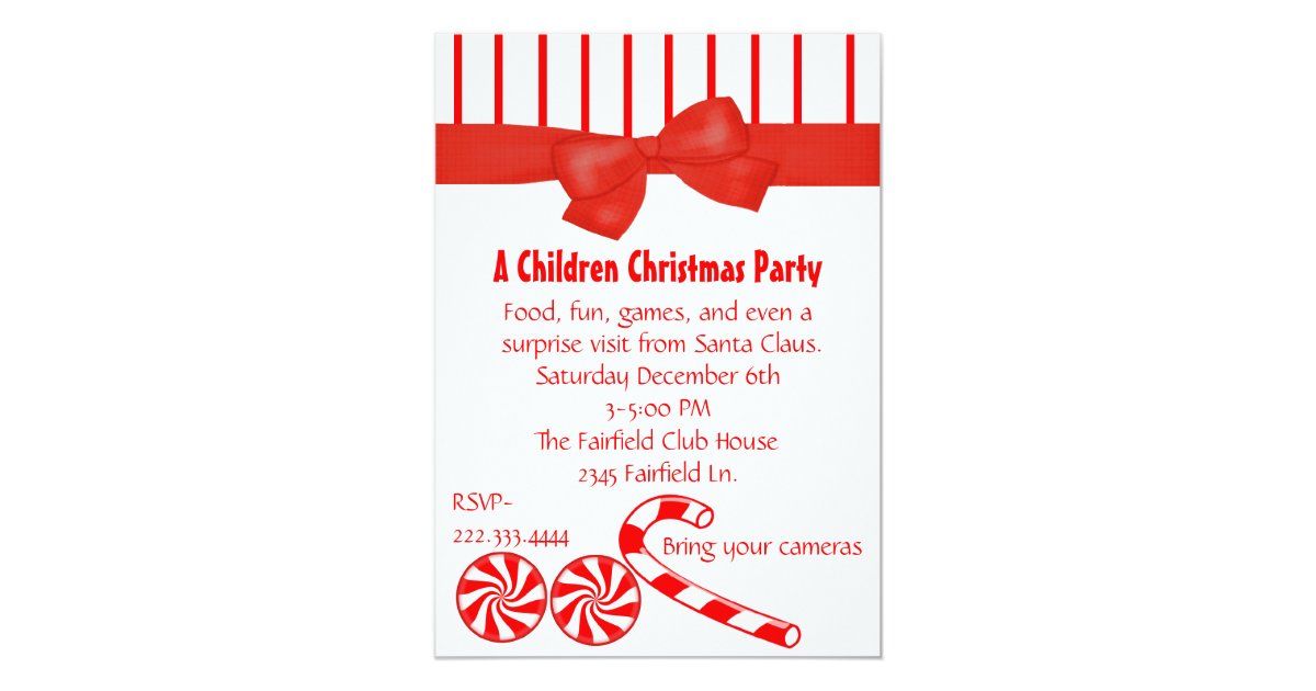 Kid's Christmas Party Invitation | Zazzle.com