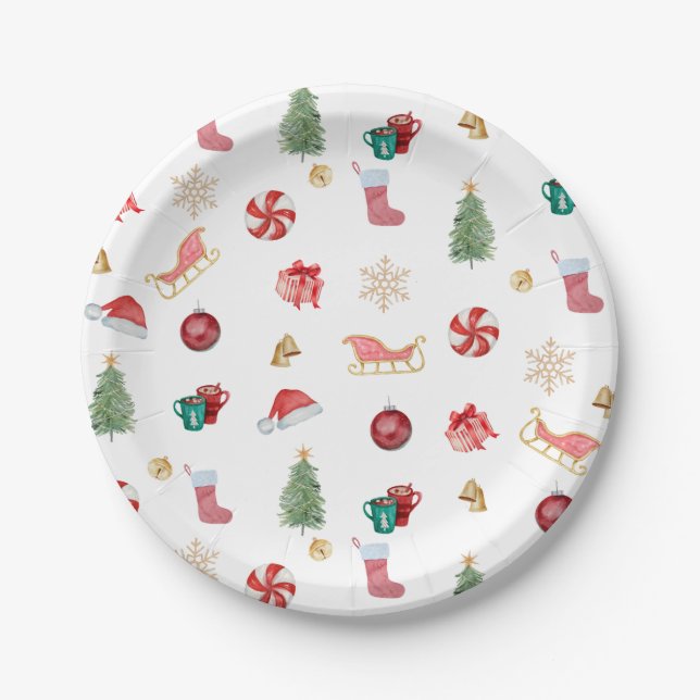 Kids Christmas Party  Paper Plates (Front)
