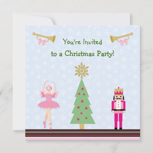 Kids Christmas Party _ treeballerina Nutcracker Invitation