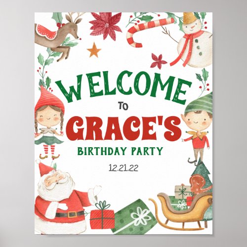 Kids Christmas Party Welcome Sign