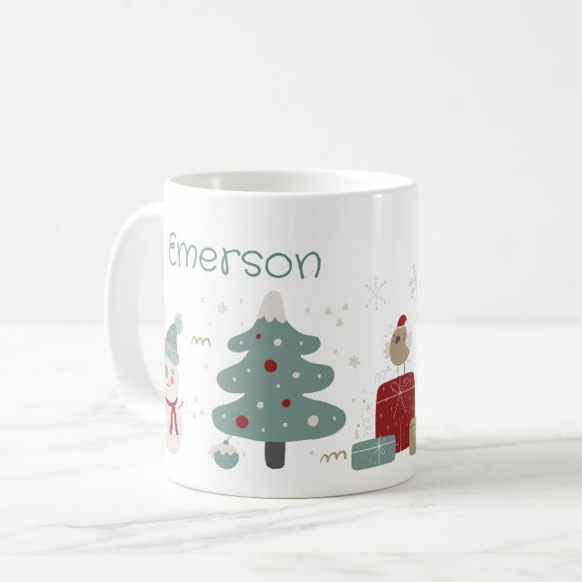 Kid's Christmas Personalized Mug (Front Left)