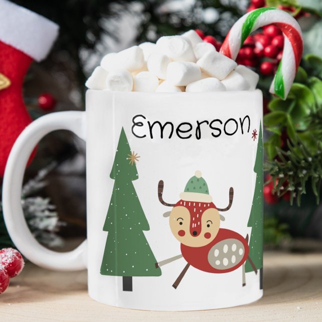 Kid's Christmas Personalized Mug (Cute Christmas mug, personalized kids mug, personalized christmas mug, mug with kids name, hot cocoa)
