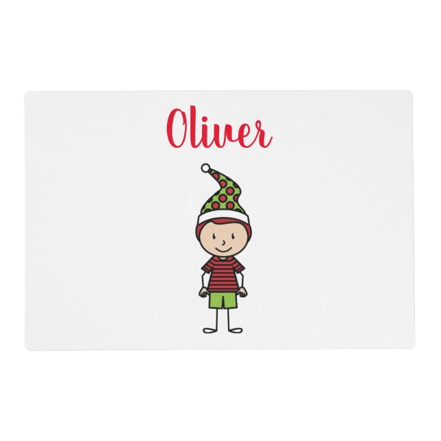 Kids Christmas Personalized Name Placemat (Front)