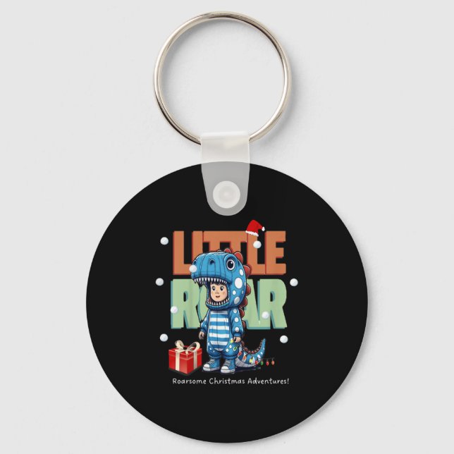 Kids Christmas Roar Dinosaur Kids Boys Xmas Gift  Keychain (Front)