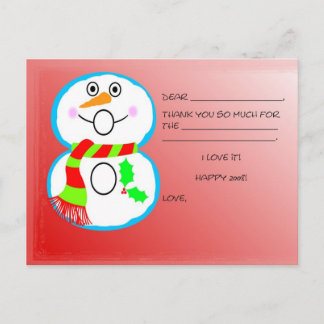 Kids Christmas Thank You Post Card