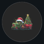 Kids Christmas Tractor Santa Xmas Farm Truck  Classic Round Sticker<br><div class="desc">Kids Christmas Tractor Santa Xmas Farm Truck</div>