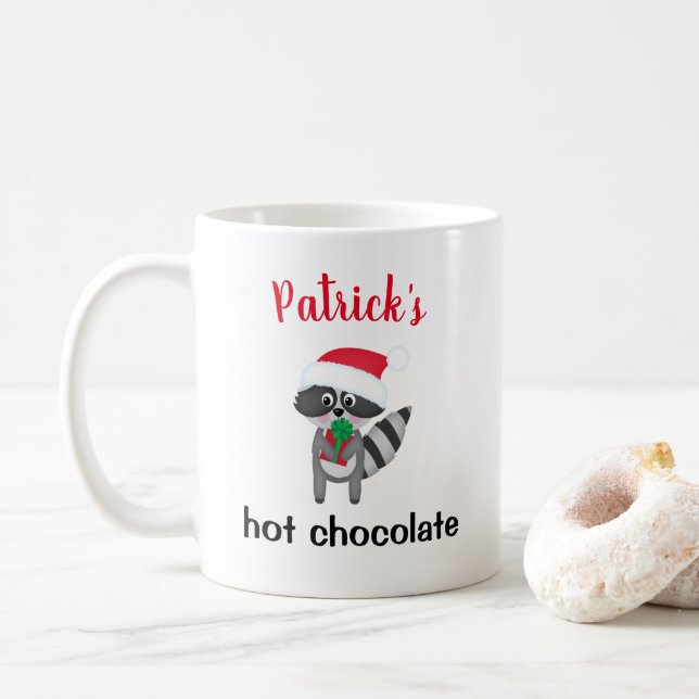 kids christmas woodland animal coffee mug (With Donut)