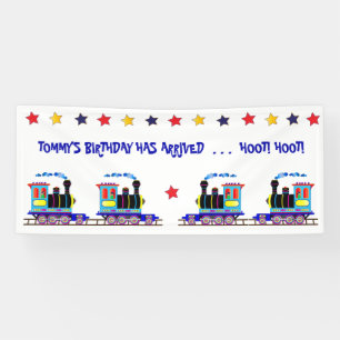 KID'S CHU CHU TRAIN COLORFUL BIRTHDAY PARTY BANNER