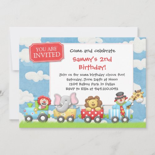 Kids Circus Birthday Party Invitation