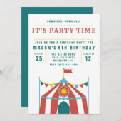 Kid's Circus Birthday Party Invitation (Front/Back)