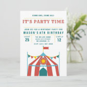 Kid's Circus Birthday Party Invitation (Standing Front)