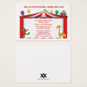 Kids Circus Birthday Party Invitations (Front & Back)