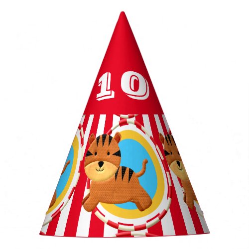 Kids circus birthday party theme cartoon tiger party hat