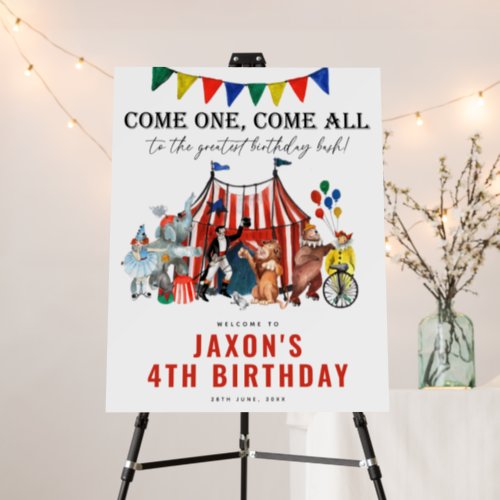 Kids Circus Carnival Birthday Welcome Sign