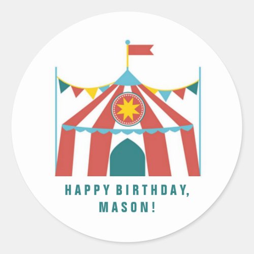 Kids Circus Theme Birthday Party Favor Stickers