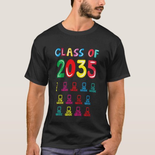 Kids Class Of 2035 Grow With Me Graduation First D T_Shirt