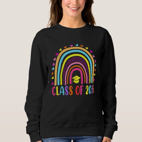 Kids Class Of 2035 Rainbow Pre K Grow With Me Grad Sweatshirt